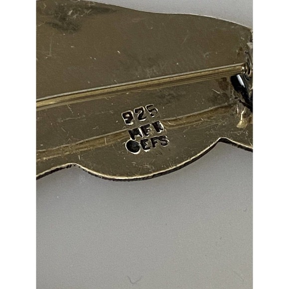 EFS Dolphin Jumping with Hearts Mexico Sterling Silver 925 Pin BROOCH - Picture 5 of 7